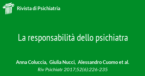 La responsabilità dello psichiatra